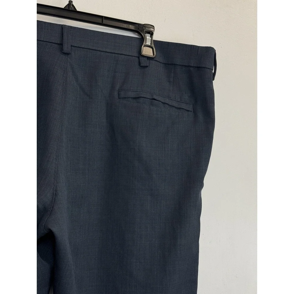 Haggar H26‎ Men's Tailored Fit Premium Stretch Suit Pants Blue 40X33 Flat Front